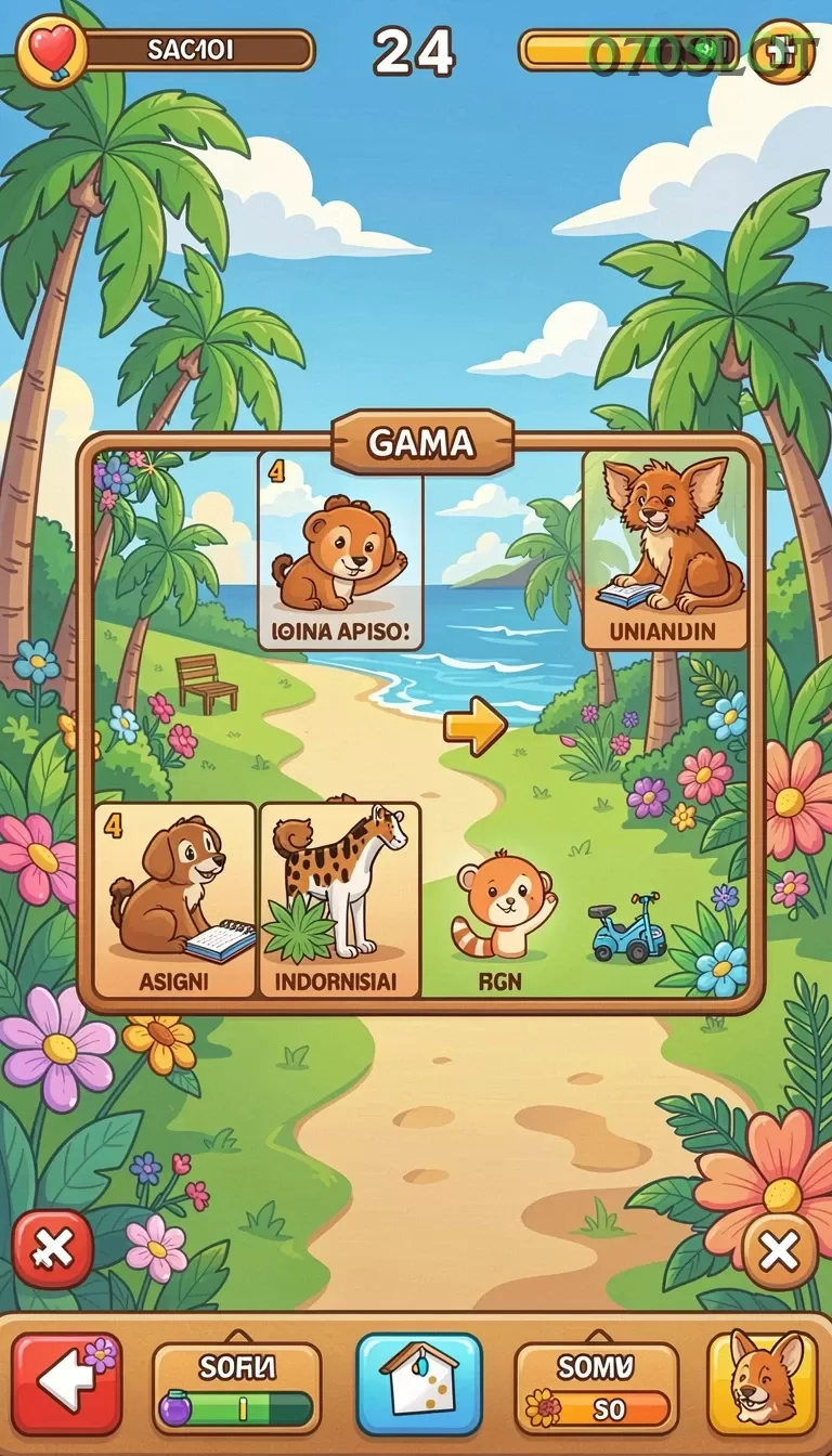 Cuplikan layar 116X — menu navigasi